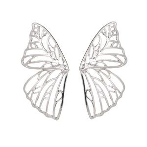 Silver Butterfly Wing Earrings